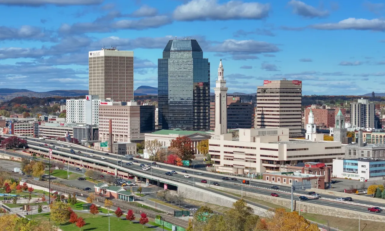 Skyline of Springfield, Massachusetts, the fourth most populous city in New England — Springfield, MA